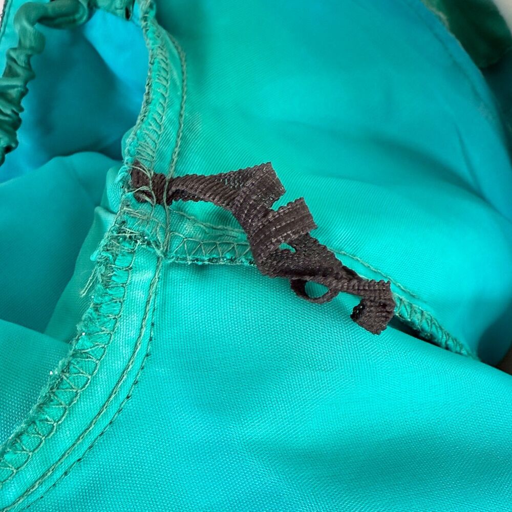 Gunne Sax | Metallic Shiny Forest Green Lace Fairy Dream Winter Dress | Sz 6 - Picture 6 of 14